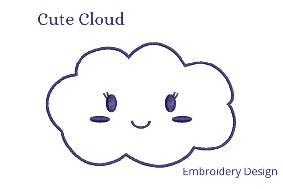 Cute Cloud Character Line Art for Seasonal Collections