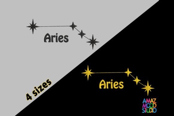 Zodiac Constellation Aries for Seasonal Embroidery